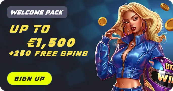 Up to £1300 + 250 Free spins